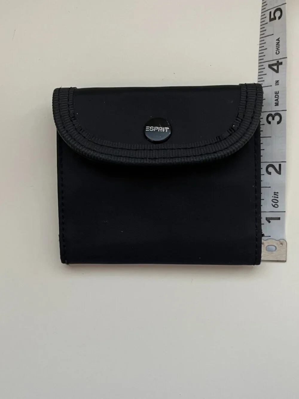 Esprit Black Wallet Snap Closure Vintage 90s Y2K sporty compact nylon minimalism
